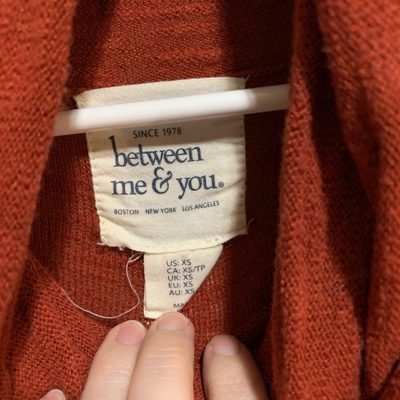 Cowl Neck Burnt Orange Long Sleeve Sweater - Picture 3 of 3